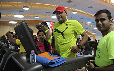 Marathon Mahasangram, the Treadmill Run event saw the active participation from members of C B Patel Health Club.